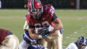 Only 4:09 minutes into the game, surprise Crimson starter Andrew Casten scored the season's first points--and the first of his three touchdowns—on a three-yard plunge. Casten averaged nine yards a carry.