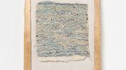 A framed drawing titled Accompanied: Two Views of the Sea, 2017-2020, by Marilyn Pappas and Jill Slosburg-Ackerman.