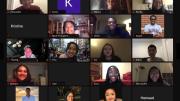 Group of people attending a virtual meeting