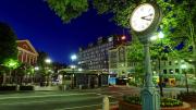 Harvard Square at night