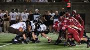 The Harvard defense lines up against the Brown offense.