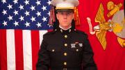 William Tamplin in his Marine Corps dress blues uniform