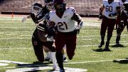 Aidan Borguet scores Harvard’s final touchdown on 67-yard run.