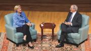 Drew Faust and Charlie Gibson  in conversation