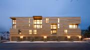 An evening image of the Penn Street Lofts