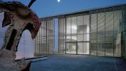 The gallery entrance from the north, dominated by Claes Oldenburg and Coosje van Bruggen’s <em>Apple Core</em> (1992) 