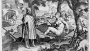 Photograph courtesy of the Sarah Campbell Blaffer Foundation, Houston. Theodore Galle, after Stradanus (Jan van der Straet), <i>Discovery of America,</i> from <i>Nova reperta</i> (New inventions and discoveries of modern times), c. 1599–1603. Engraving
