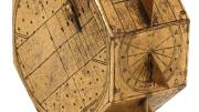A polyhedral sundial of gilt brass, c. 1521–1530, attributed to Nicolaus Kratzer, part of the exhibit <Prints and the Pursuit of Knowledge in Early Modern Europe,</i> now on view at the Sackler Museum