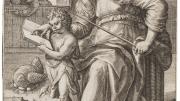 Department of Digital Imaging and Visual Resources, Harvard Art Museums, © 2011 President and Fellows of Harvard College Jan Sadeler I, after Maarten de Vos,<i> Grammar,</i> from the series <i>The Seven Liberal Arts,</i> after 1575. Engraving