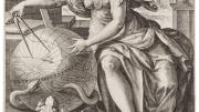 Department of Digital Imaging and Visual Resources, Harvard Art Museums, © 2011 President and Fellows of Harvard College Jan Sadeler I, after Maarten de Vos,<i> Geometry,</i> from the series <i>The Seven Liberal Arts,</i> after 1575. Engraving