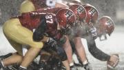 The Crimson's offensive line ruled the trenches. Harvard had to punt only once in the game.