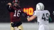 Despite the wet-weather conditions, quarterback Collier Winters completed 10 of 13 pass attempts for 116 yards.