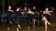 The main stage in front of Memorial Church was slick with rain, but the show went on.