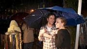 Trying to stay a little bit dry during one of the many downpours