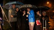 The ceremony had been planned as a series of highly scripted and closely guarded surprises. Although the weather foiled some of these plans, it brought a fun, spontaneous spirit to the evening.