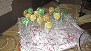 The green and yellow lollipops added flair to the candy table.