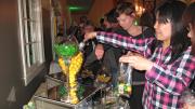 The table of colorful green and yellow candy was a hit with the crowd.