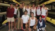 Harvard Heavyweight Crew from clockwise from top left: associate head coach Bill Manning, Patrick Lapage, head coach Harry Parker, Matthew Edstein, Caspar Jopling, Andrew Reed, Josh Hicks, Andrew Holmes, David Fuller, James O’Connor, Sam O’Connor