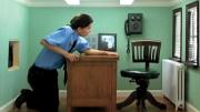 A scene from Meredith James’s video <i>Day Shift </i>, starring James herself