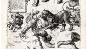 Jan Saenredam used copperplate engraving before 1600 to create these celestial globe gores, which echo and update Dürer. 