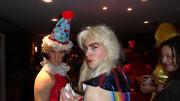 Members of the Hasty Pudding Theatricals fit right in with the evening's carnival atmosphere.