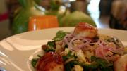 Spinach Mushroom salad “with Seared Diver Scallops” 