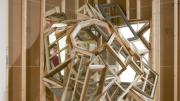 <i>See-Through</i> (8 x 7 x 9 feet) was created with salvaged wood and windows.