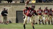 Quarterback Colton Chapple threw five touchdown passes in Harvard's 39-34 loss to Princeton, giving him a league-leading 18 for the season.