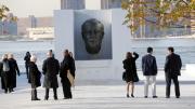 People gathered on the island on October 17 to officially open the Franklin D. Roosevelt Four Freedoms Park.