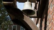 The Pennoyer schoolhouse bell, from Pulham St. Mary in England, now at Leverett House 