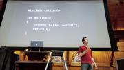 David J. Malan in Sanders Theatre, teaching the wildly popular Computer Science 50 