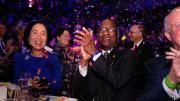 Lilian Cheung, S.M. ’75, S.D. ’78, and Donald Hopkins, M.P.H. ’70, celebrate HSPH's centennial.