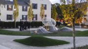 The Radcliffe Institute’s newly named Wallach Garden and its inaugural public-art installation, <i>Saturate the Moment</i>