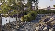 In the park: a natural-feeling path paved in salvaged granite