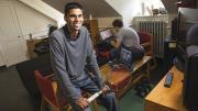 Juniors Shaun Chaudhuri, a varsity tennis player, and roommate Cory Pletan at home in Eliot House 