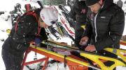 Harvard&rsquo;s Nordic ski team head coach Chris City tests waxes with racer Alena Tofte &rsquo;13 before the Dartmouth Carnival in Craftsbury, Vermont, last winter. 