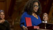 Oprah Winfrey accepts the W.E.B Du Bois Medal for the late writer and activist Maya Angelou.