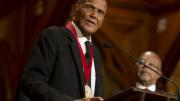 Emmy, Grammy, and Tony Award winner Harry Belafonte accepts his W.E.B Du Bois Medal.