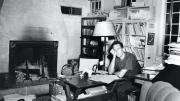 The young Laughlin in his New Directions office at his aunt&rsquo;s home in Connecticut