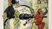<i>Puck&rsquo;</i>s view of putting the squeeze on wealthy trusts in the Teddy Roosevelt era 