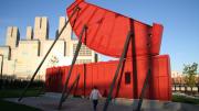 A 40-ton fragment of the Old Colony Railroad Bridge, which Miller restored for Rolling Bridge Park in Boston's Fort Point Channel 