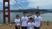 Cynthia Cheung, You-Myeong Kim '17, Kunho Kim '17, and Brad Riew '17 in San Francisco in July 2014, at the beginning of their cross-country road trip.