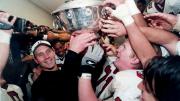 In 2001, Murphy celebrated his first perfect season, as Steve Collins helped heft the trophy.