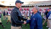 Coach speak: At Franklin Field last year, Murphy chatted with Al Bagnoli, the only Ivy coach to have a winning record against the Crimson under Murphy.