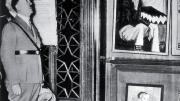 Adolf Hitler in Dresden, 1935, visiting an exhibition of disgrace, the precursor to the Exhibit of Degenerate Art