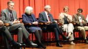 Bruce Walker, Dyann Wirth, moderator George Q. Daley, Angela DePace, and Samir Mitragotri at a symposium titled “Life Sciences Innovation and the Future of Medicine.”