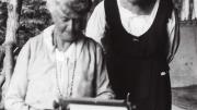 Millicent Todd Bingham looks over her mother’s shoulder in this double portrait from 1931.