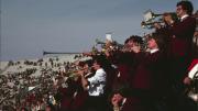The trumpet section leads a cheer