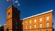 The red brick former arsenal built in 1850 that now houses the Springfield armory museum