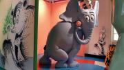 Giant cartoonish elephant sculpture of Dr. Suess character Horton 